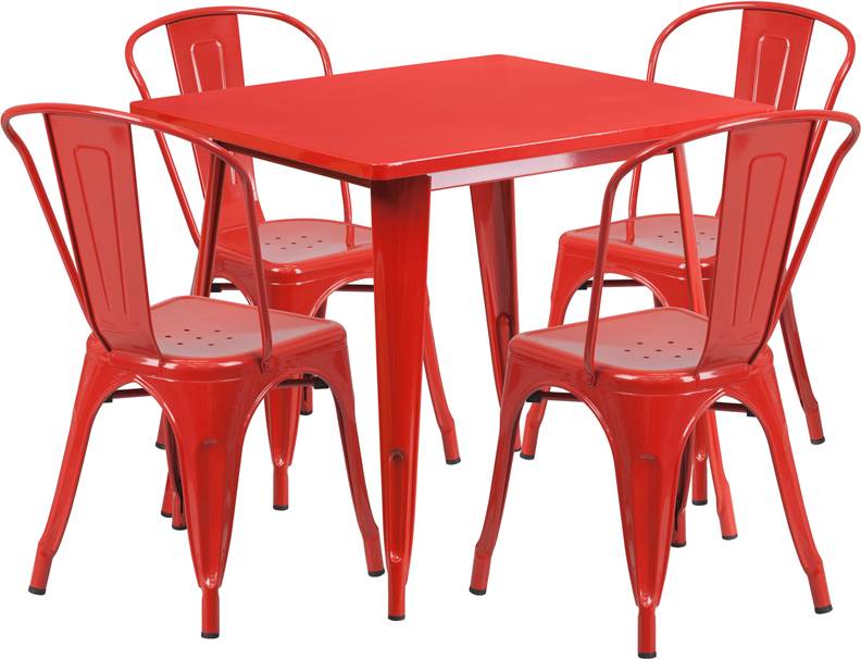 Stack Chairs Flash Furniture Et Ct002, Red Metal Outdoor Furniture
