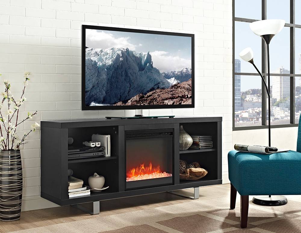 58 Simple Modern Fireplace Tv Console, Media Console Fireplace Black