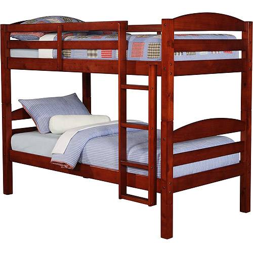 Cherry Twin Solid Wood Bunk Bed, Cherry Wood Twin Bunk Bed