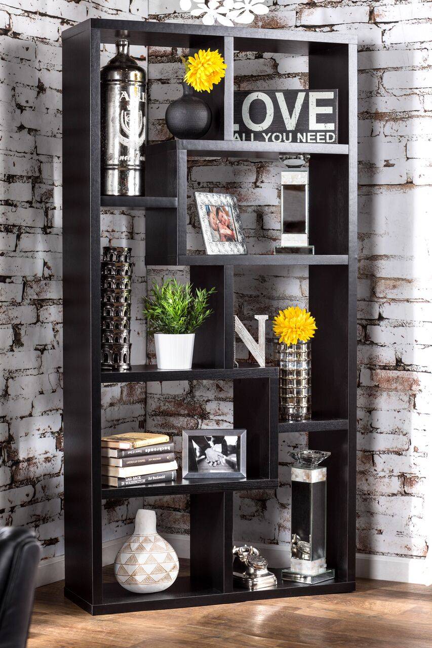 Multi Shelf Bookcase Enitial Lab 27090bk, Brooke Stackable Closet Shelves