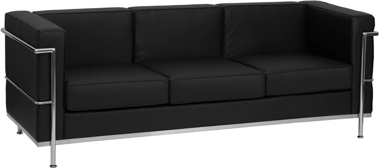 Flash Furniture Zb Regal 810 3 Sofa Bk Gg, Contemporary Black Leather Couch