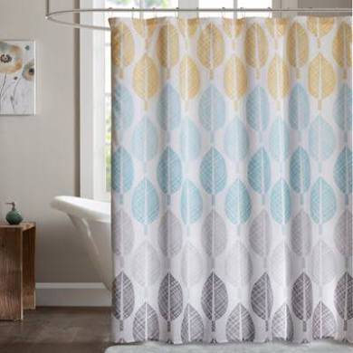 72 x 72 Room Essentials Shower Curtain Blue Leaves