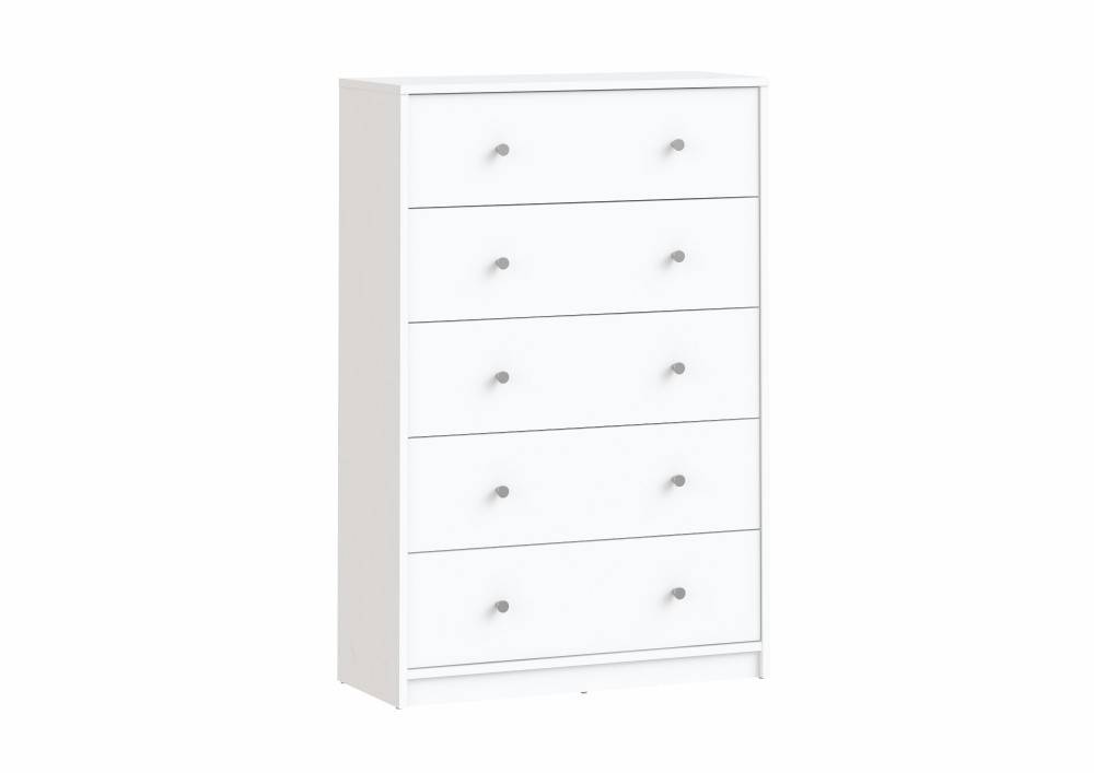 Portland 5 Drawer Chest In White, Tvilum 5 Drawer Dresser
