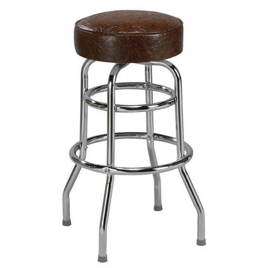 Regal Seating 1106 Double Ring Chrome, Chrome Backless Bar Stools