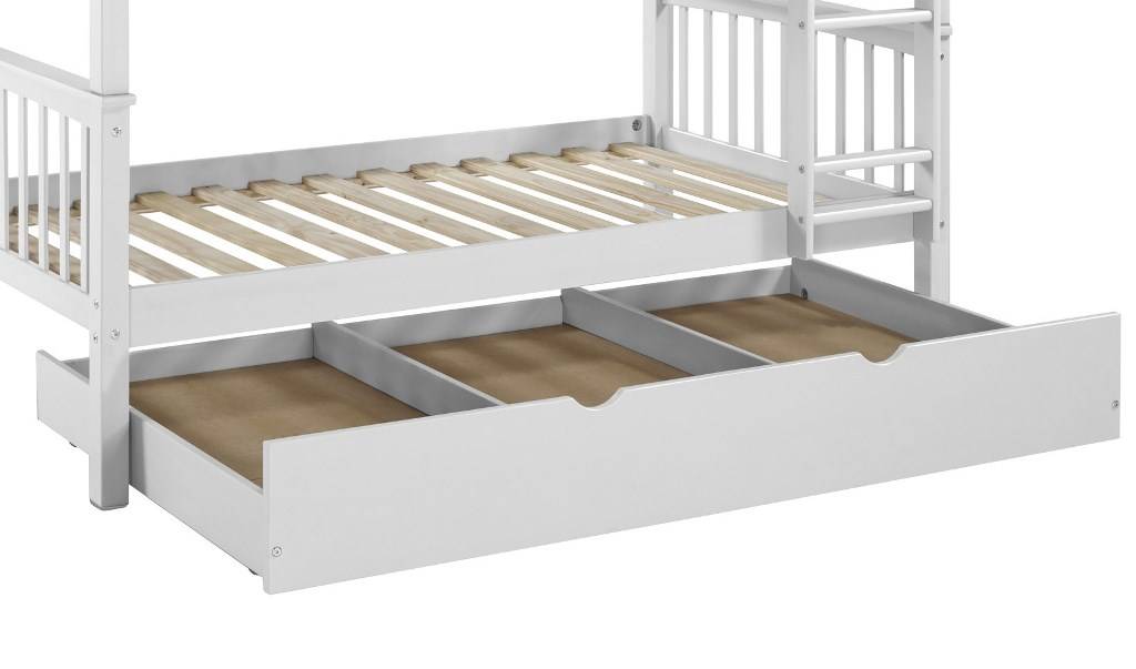 Solid Wood Twin Trundle Only In White, White Wood Twin Bed With Trundle
