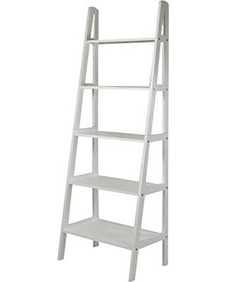 White 5 Shelf Ladder Bookcase Casual, Casual Home 5 Shelf Ladder Bookcase White