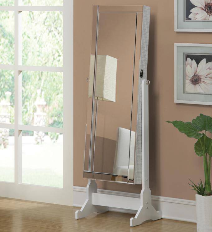White Cheval Mirror W Jewelry Armoire, Jewelry Armoire Standing Mirror