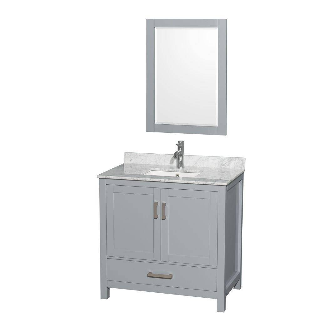 Wyndham WCS141436SGYCMUNSM24 36 inch Single Bathroom Vanity in Gray ...