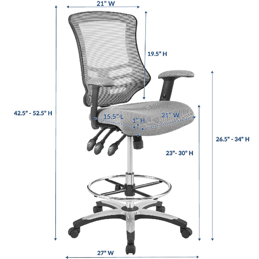 Calibrate Mesh Drafting Chair Eei-3043-gry