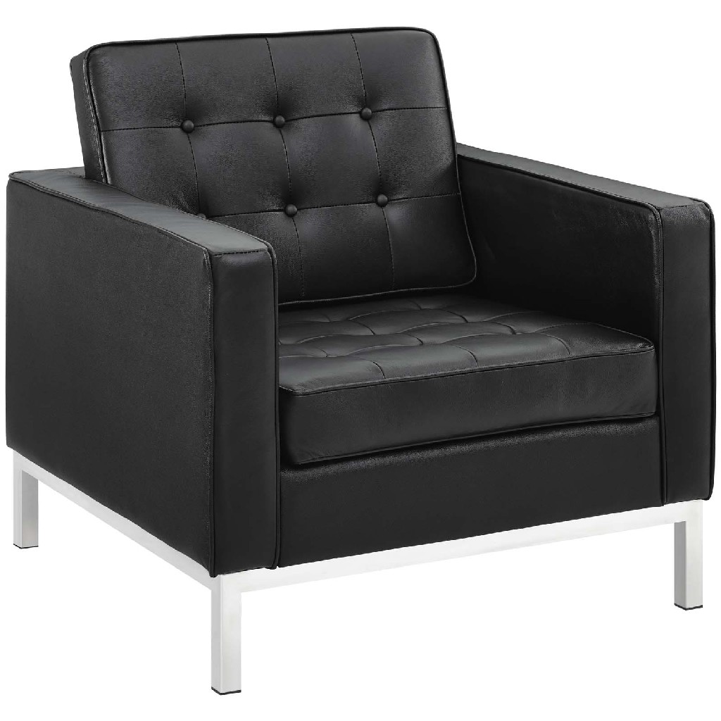 Leather Sofa Loveseat Armchair Set Blk Set