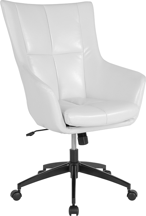 Upholster | Furniture | Leather | Office | Flash | Chair | White | Home | Back | High