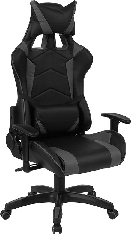 Adjustable | Executive | Furniture | Support | Recline | Swivel | Series | Flash | Chair | Black | Gray | Back | High