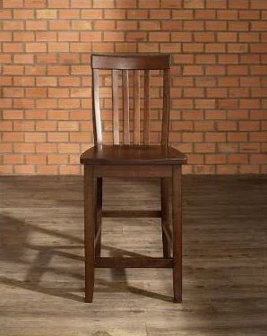 School House Bar Stool In Vintage Mahogany Finish W/ 24 Inch Seat Height. (set Of Two) - Crosley Cf500324-ma