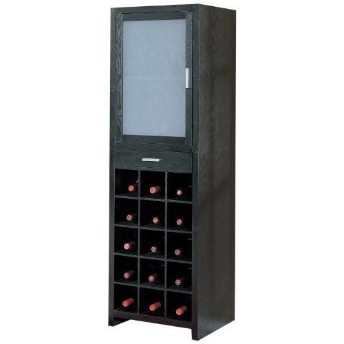 15 Section Wine Cabinet In Black Finish Organize It All 39315