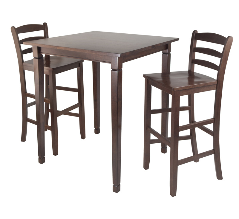 3-pc Kingsgate High/pub Dining Table W/ Ladder Back High Chair - Winsome Wood 94369