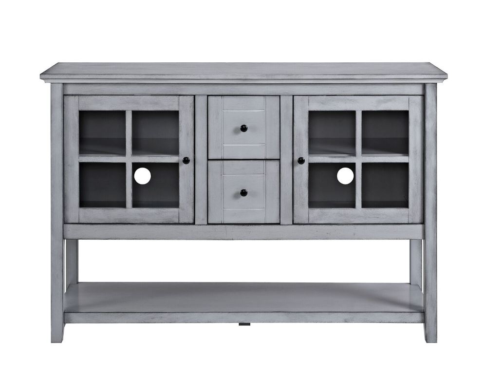 52" Wood Console Table Buffet / Tv Stand In Antique Grey - Walker Edison W52c4ctagy