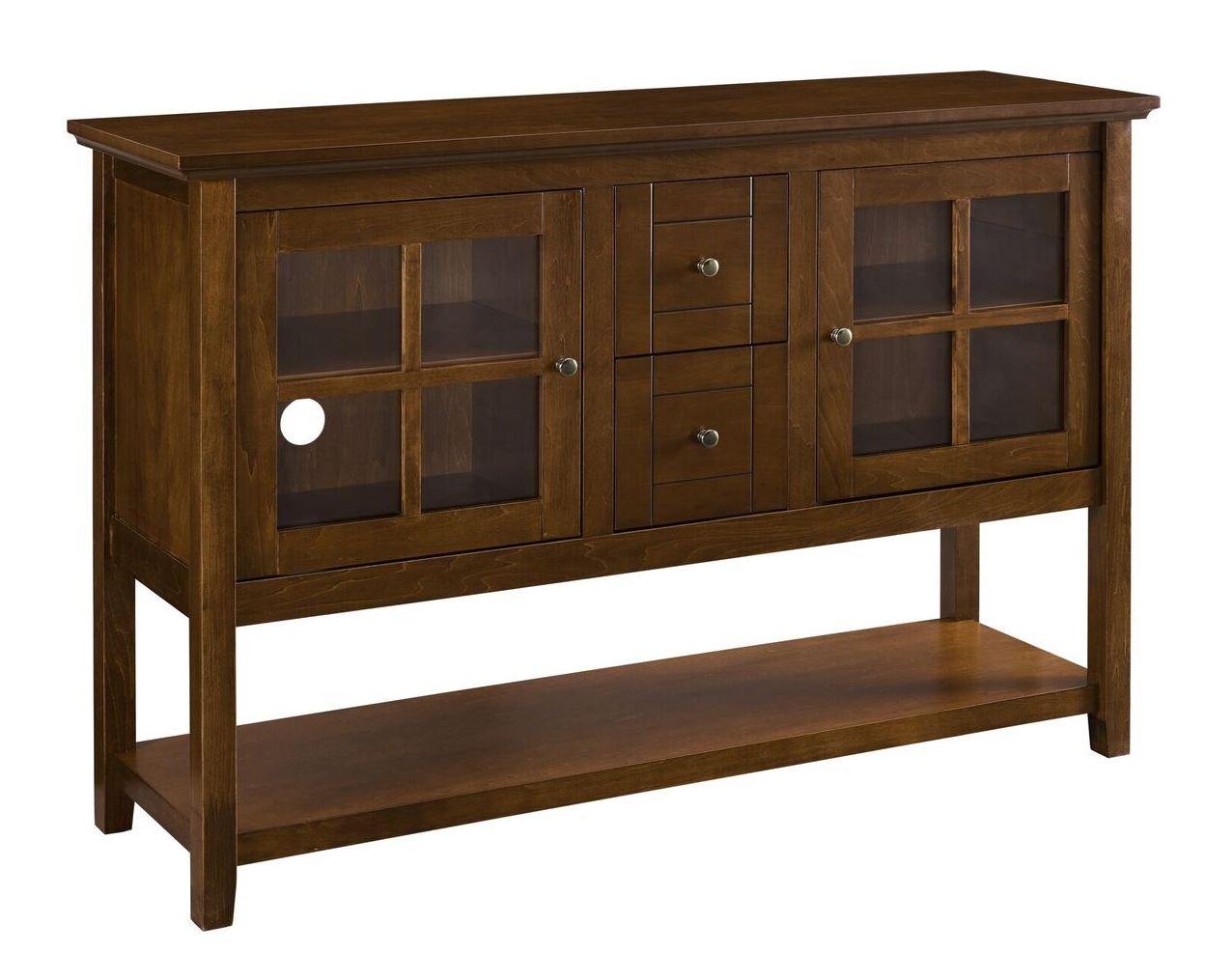 52" Wood Console Table Buffet / Tv Stand In Walnut - Walker Edison W52c4ctwt