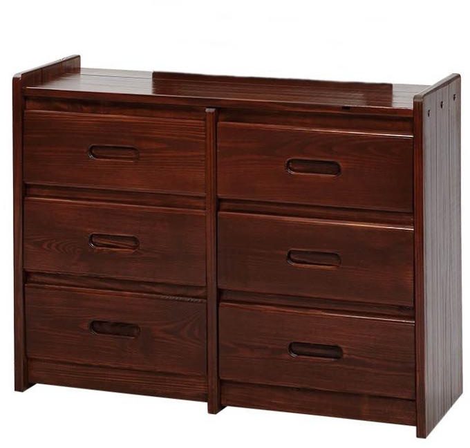 6 Drawer Dresser Recessed Handles Dark - Chelsea Home Furniture 360066-D Image