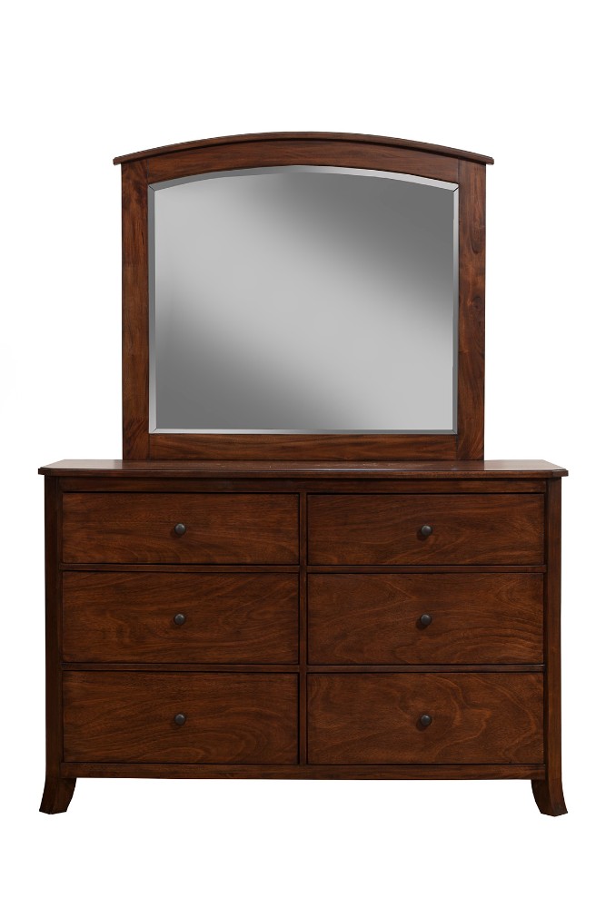 Baker 6 Drawer Dresser in Mahogany Finish - Alpine Furniture 977-03 Image