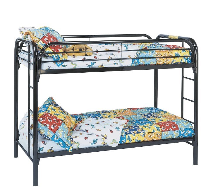 Black Metal Twin / Twin Bunk Bed Only - Monarch Specialties I-2230k