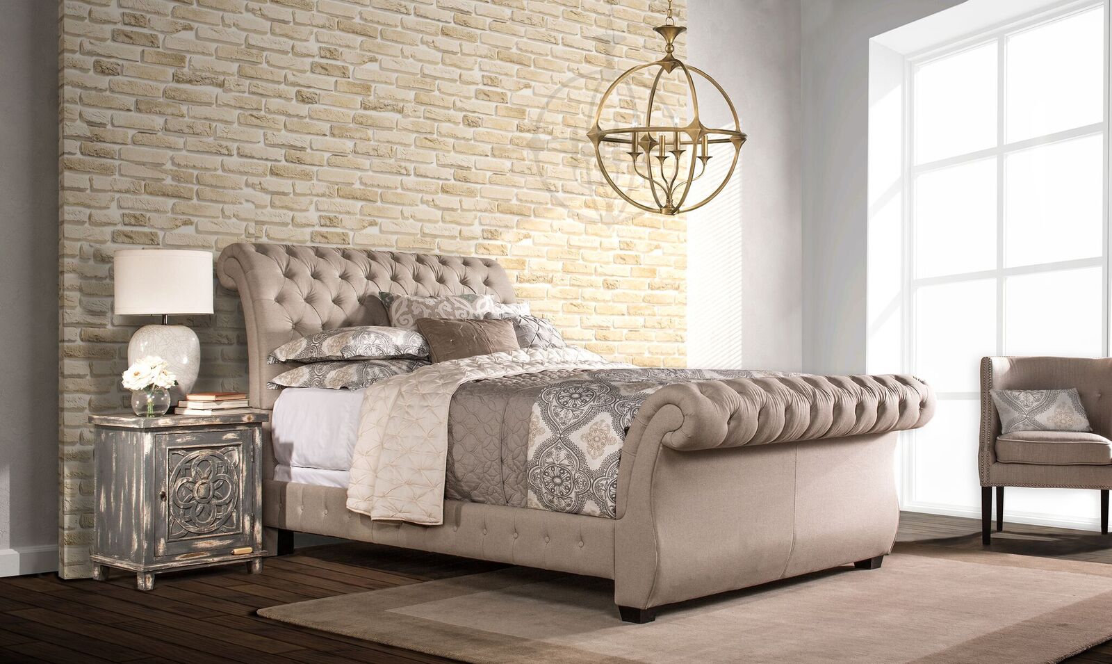 Hillsdale Furniture King Bed Set Stone Rails