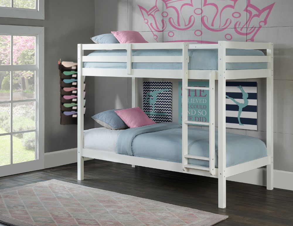 Hillsdale Kids and Teen Caspian Twin Over Twin Bunk Bed, White - 2179-021