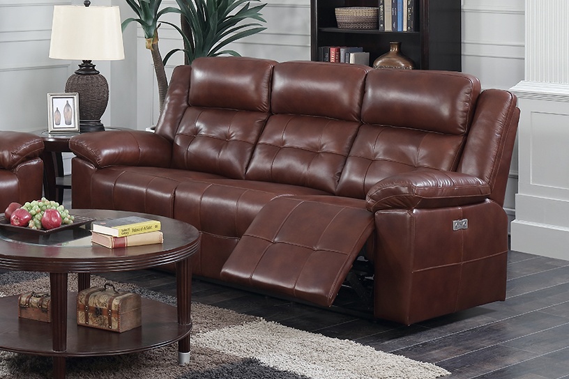 Chaim Powered Recliner Sofa Brown - Chelsea Home Furniture 649041BR-S-B-RSP - Sofas