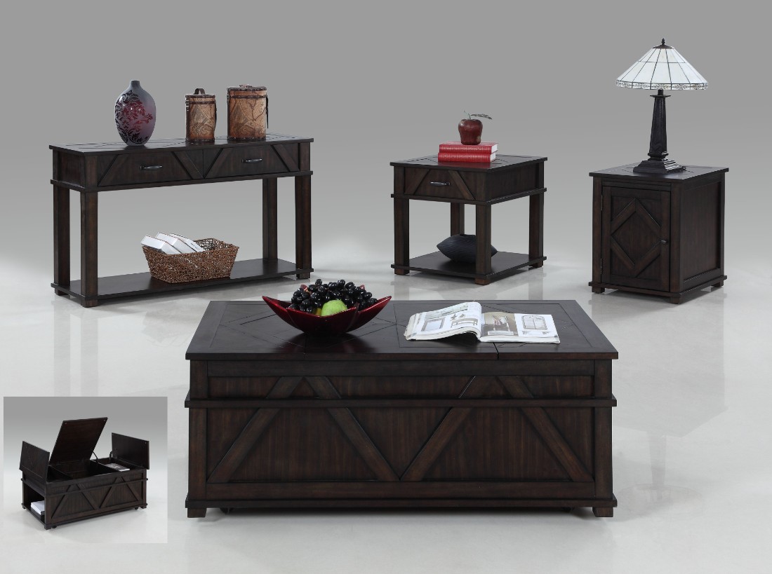 Foxcroft Chairside Cabinet In Dark Pine - Progressive Furniture T437-29