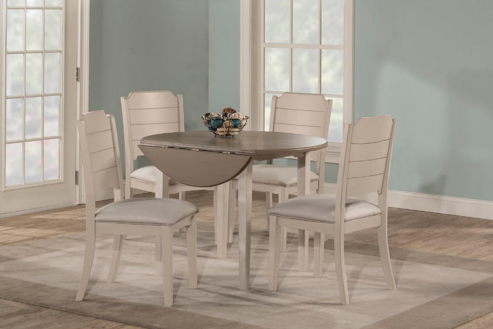 Round Dining Set Side Chairs White Hillsdale