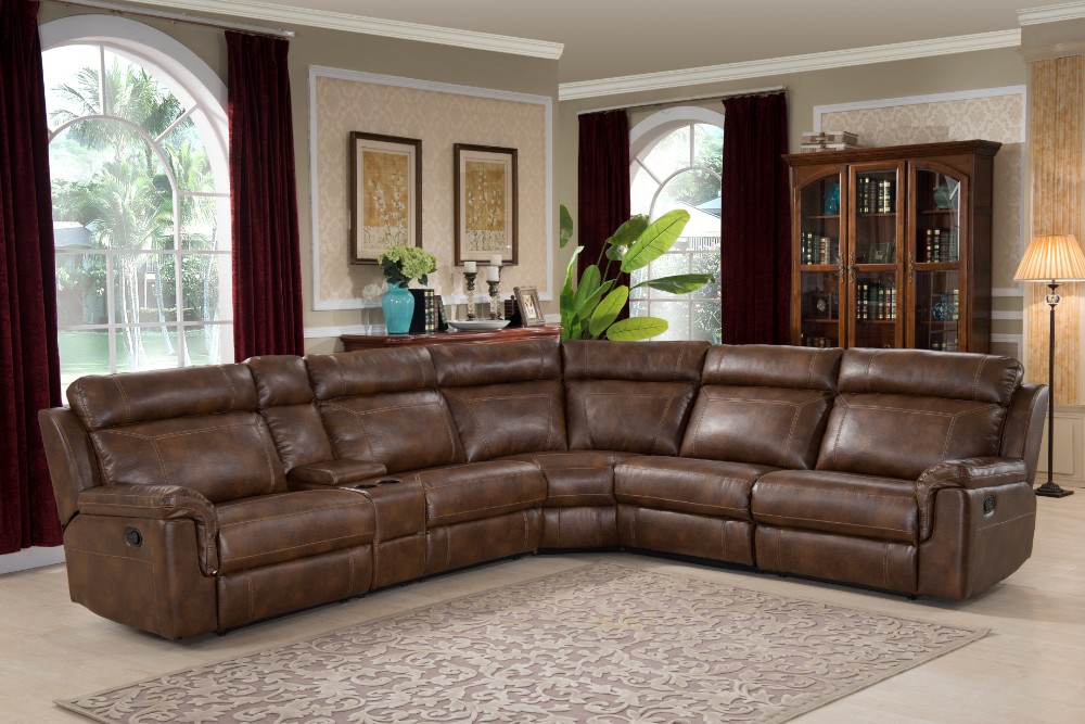 Brown Reclining Living Room Sectional