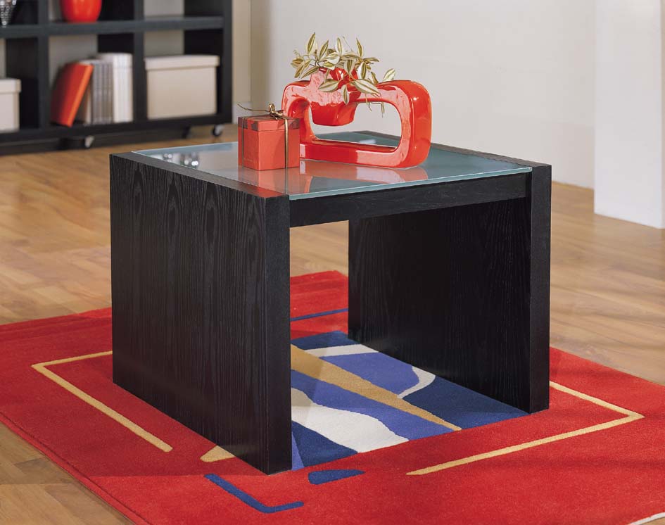 Coffee Table With Glass Top In Black Finish Organize It All 39311