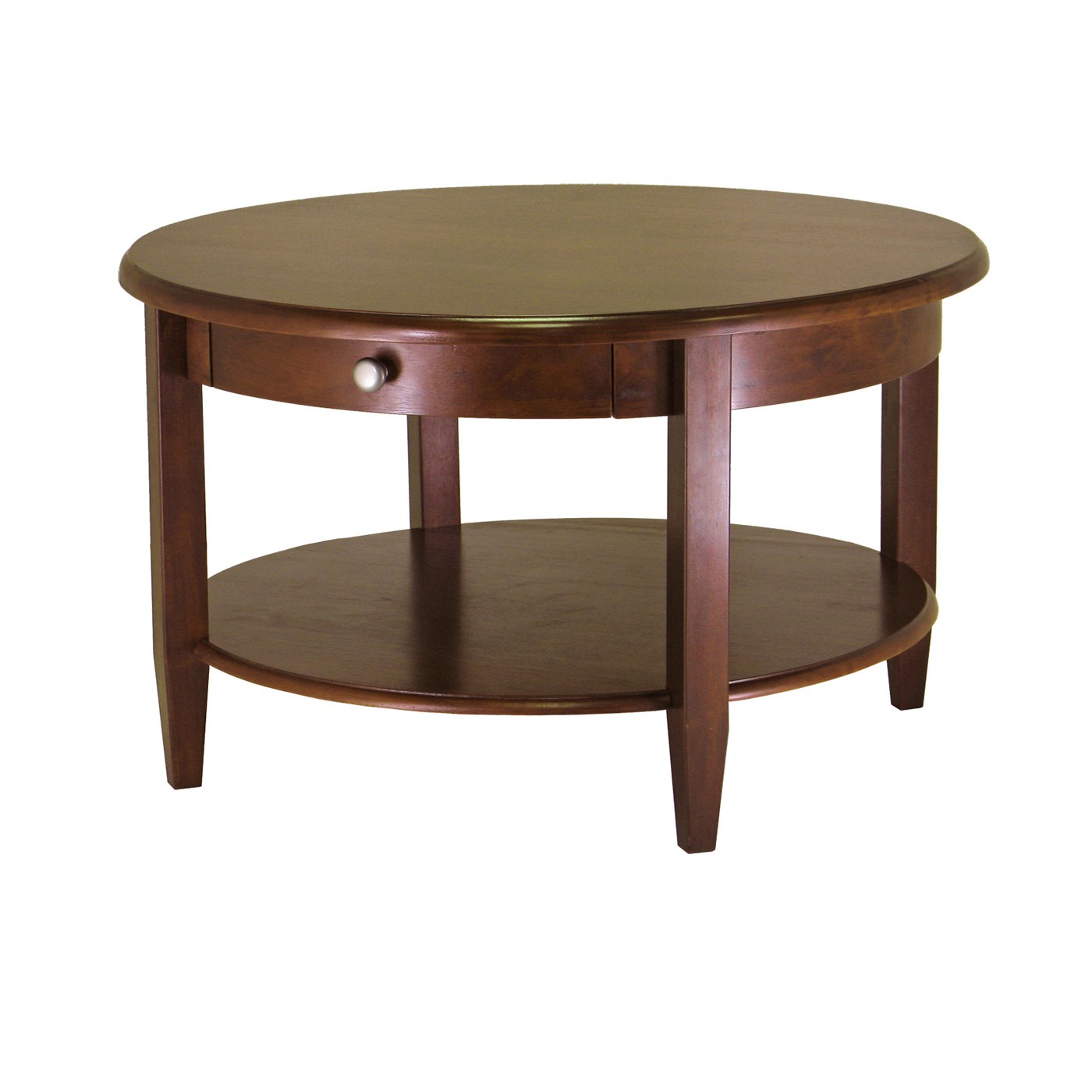 Concord Round Coffee Table w/ Drawer & Shelf - Winsome Wood 94231
