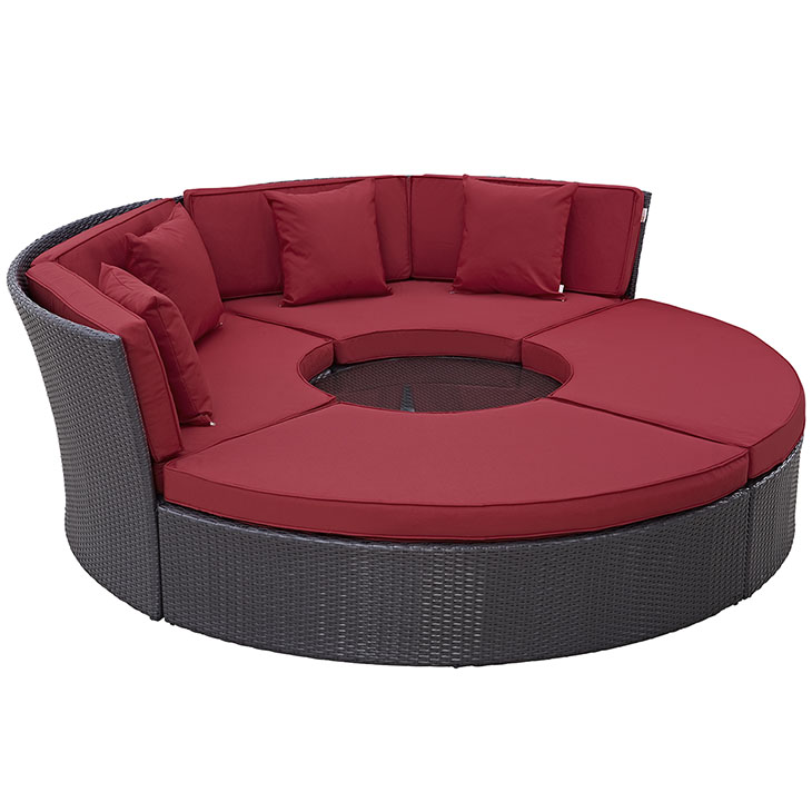 East End Patio Daybed Set Red