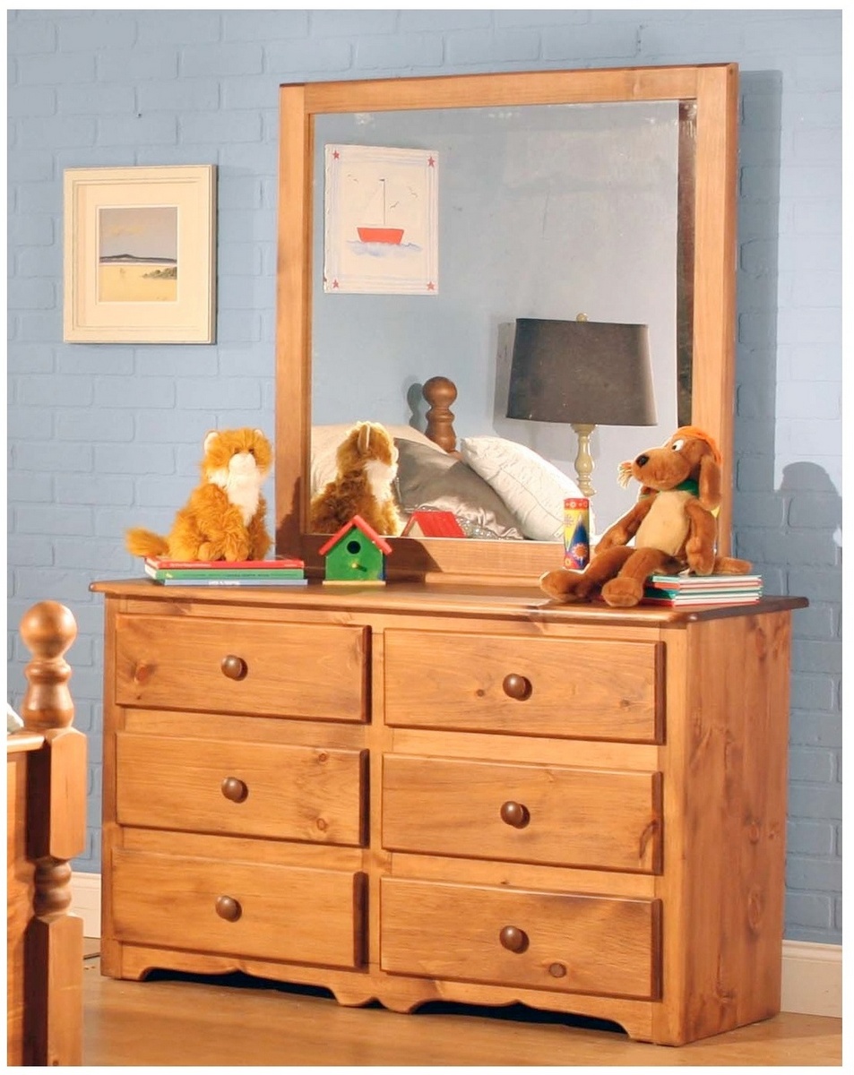 Conway 6 Drawer Dresser w/ Landscape Mirror in Golden Oak - Chelsea Home Furniture 85800-513119-6-4830-GO Image