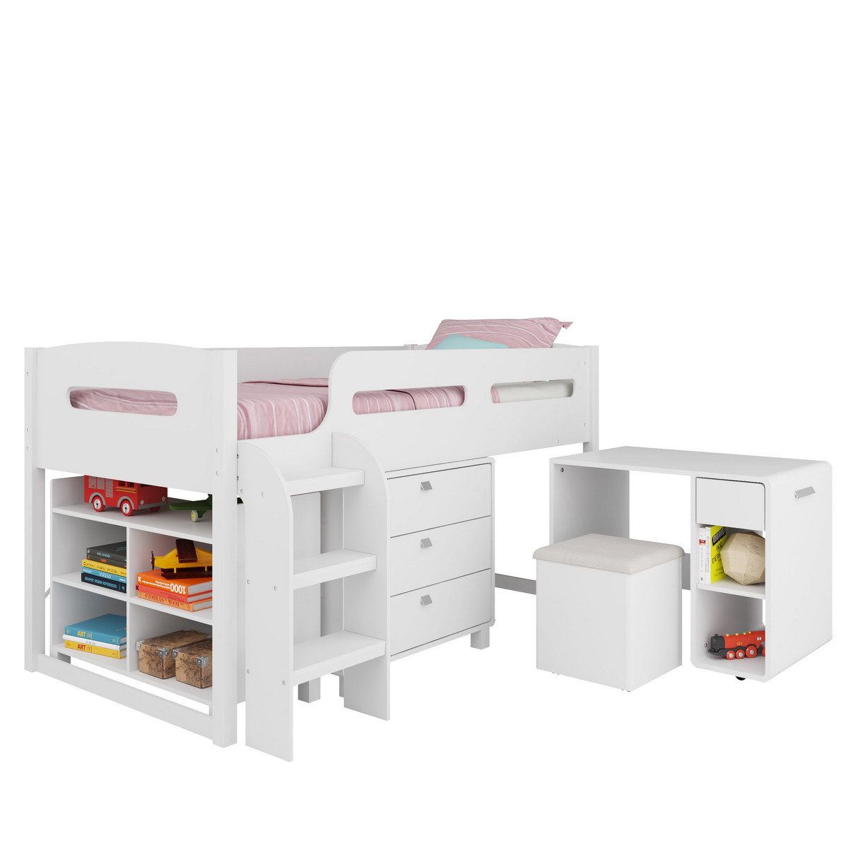 Twin Loft Bed White Corliving