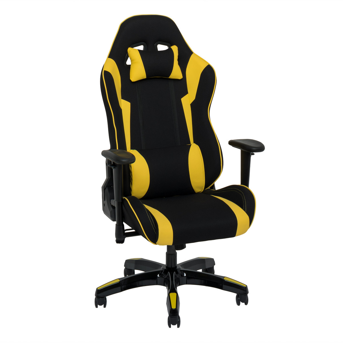 Corliving Lof-808-g Black & Yellow High Back Ergonomic Gaming Chair, Height Adjustable Arms