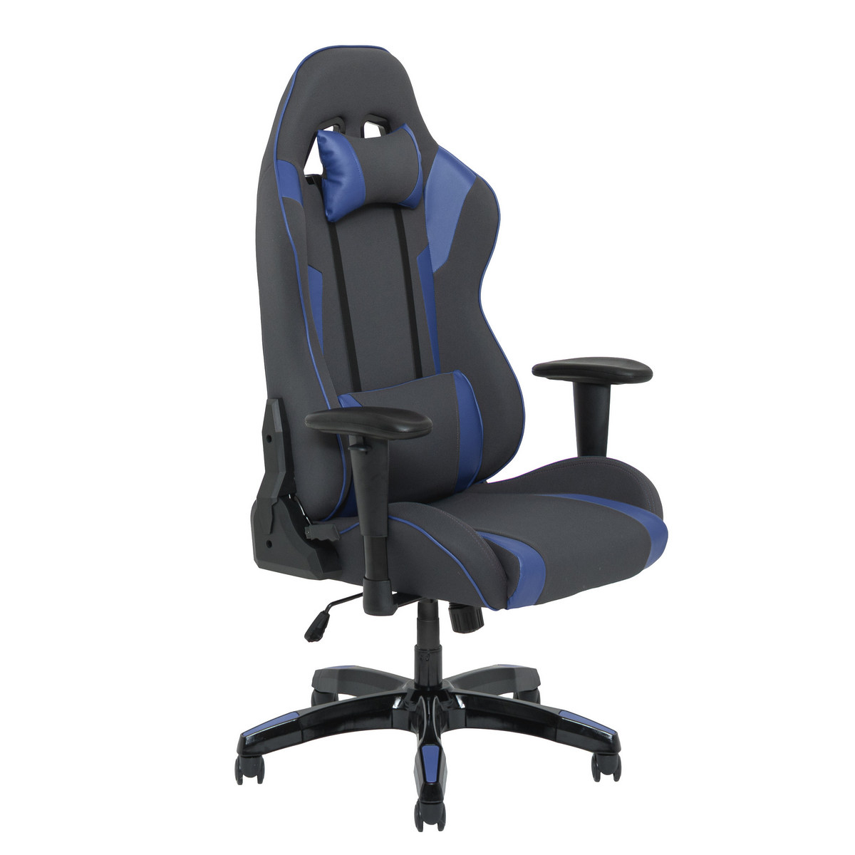 Corliving Lof-832-g Grey & Blue High Back Ergonomic Gaming Chair, Height Adjustable Arms