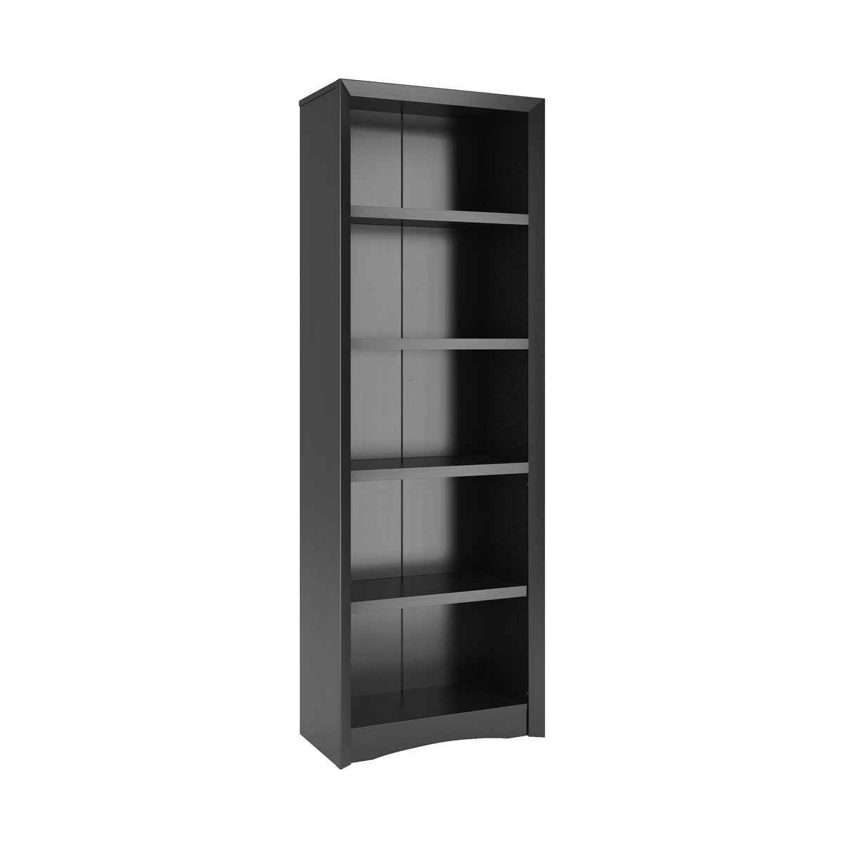 Corliving Lsa-809-s Quadra 71" Tall Bookcase In Black Faux Woodgrain Finish