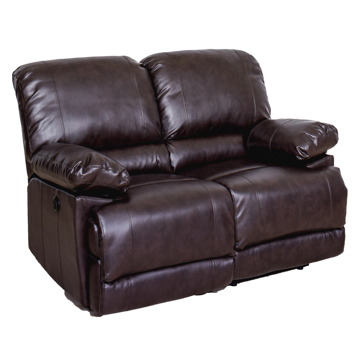 Corliving Lzy-342-l Lea Chocolate Brown Bonded Leather Power Reclining Loveseat W/ Usb Port