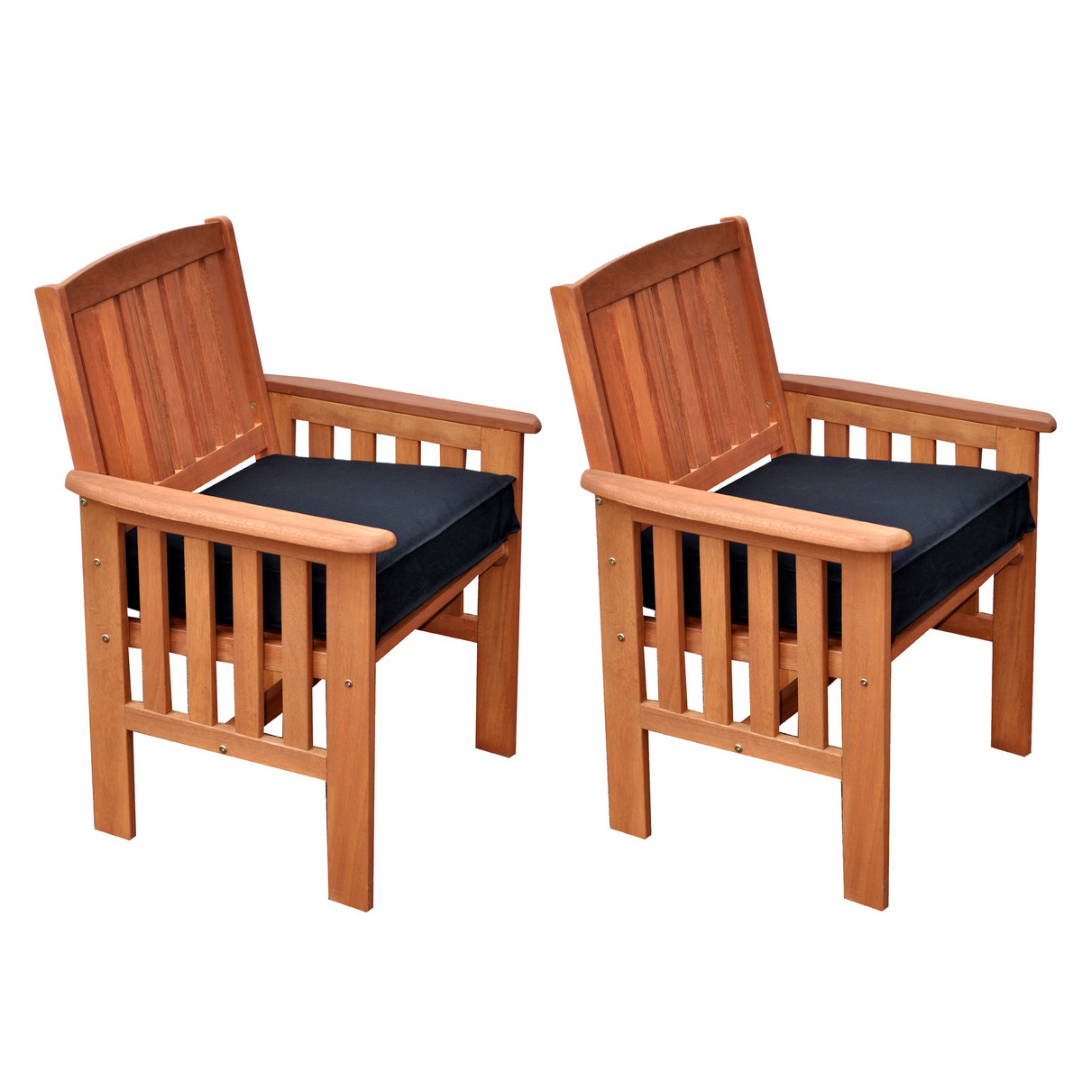 Corliving Pex-868-c Miramar Cinnamon Brown Hardwood Outdoor Armchairs, Set Of 2