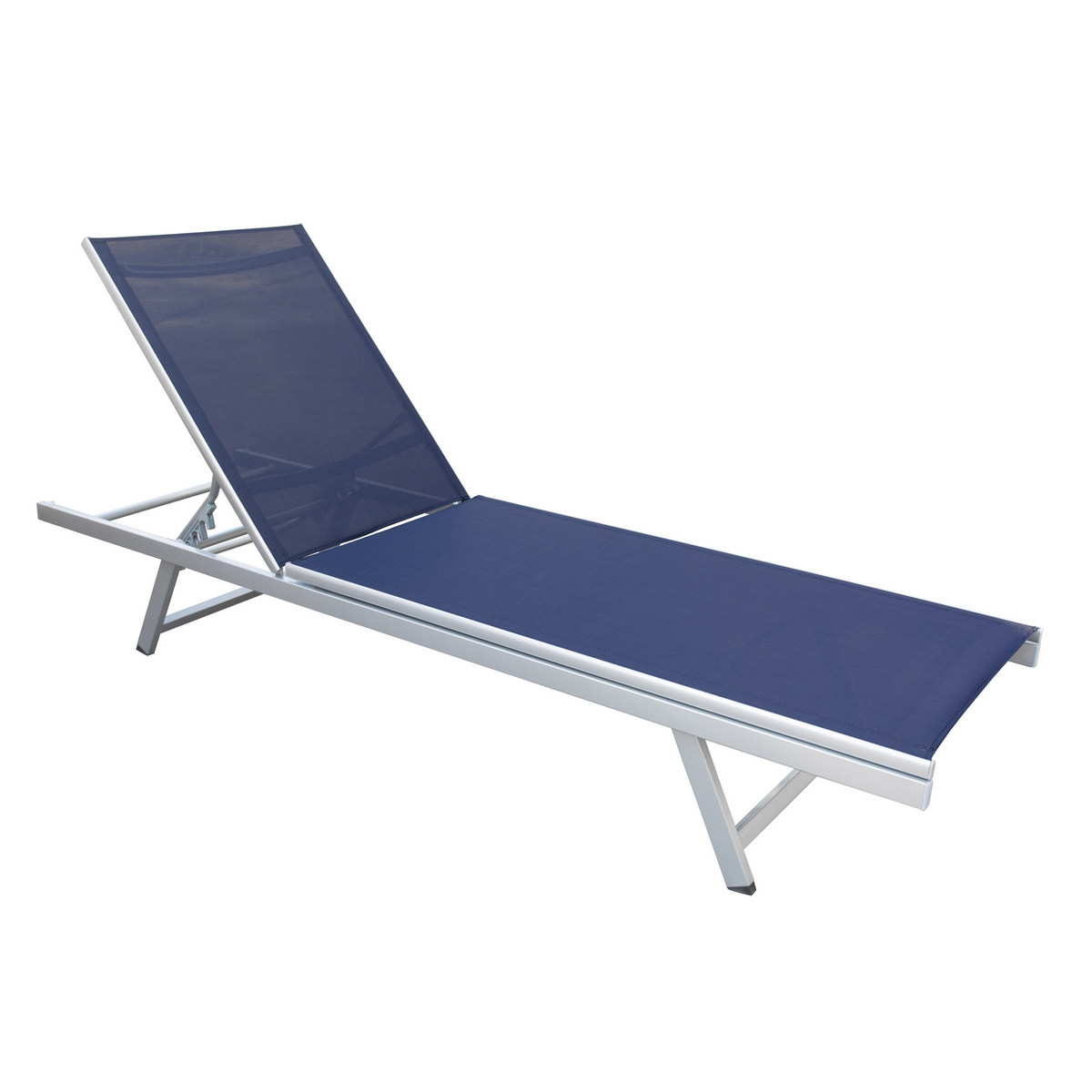 Corliving Pjr-329-r Gallant Weather Resistant Navy Blue Mesh Reclining Patio Lounger