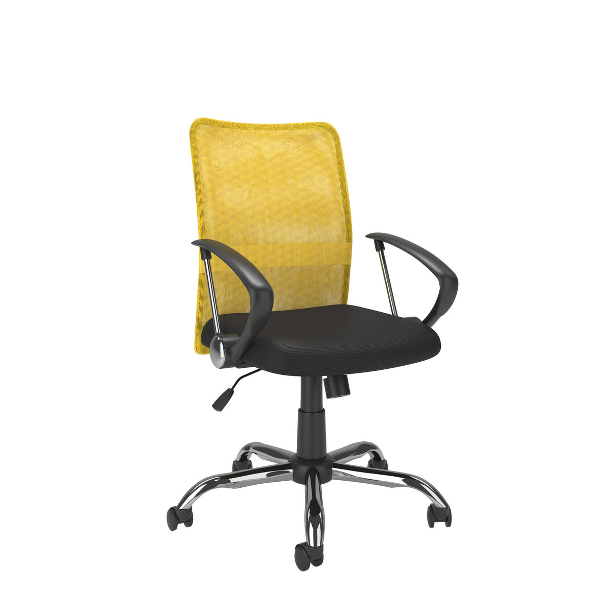 Corliving Whl-719-c Workspace Office Chair W/ Contoured Yellow Mesh Back