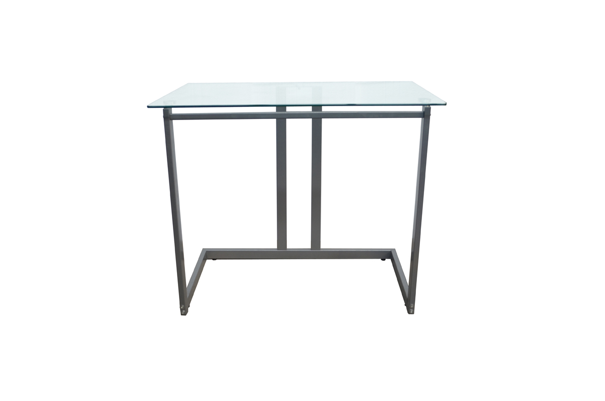 Design To Fit Clear Glass Computer Desk W/ Metal Frame - Design To Fit D2f-103