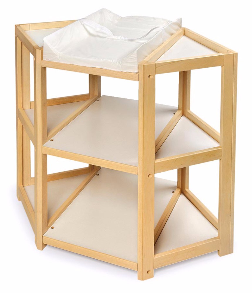 Diaper Corner Baby Changing Table In Natural - Badger Basket 02206