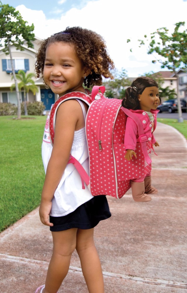 Doll Travel Backpack In Pink/star - Badger Basket 13961