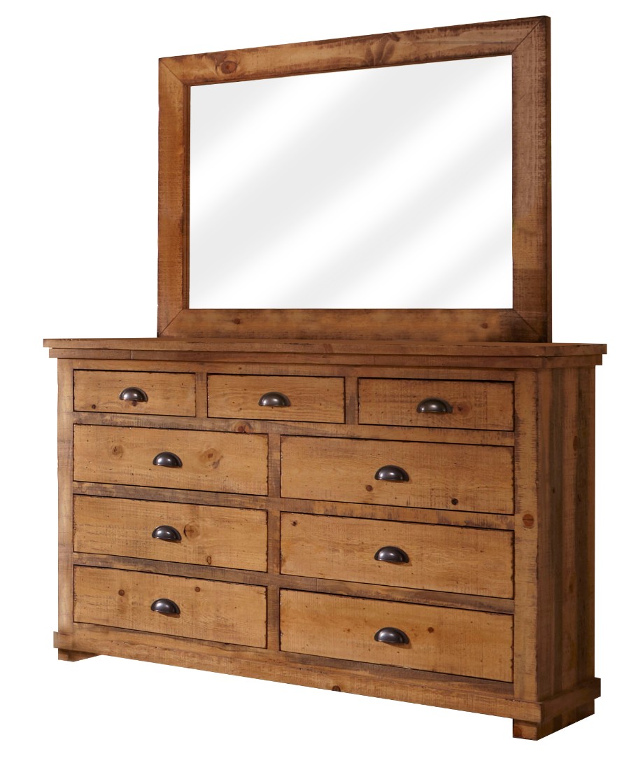 Progressive Drawer Dresser Mirror Pine