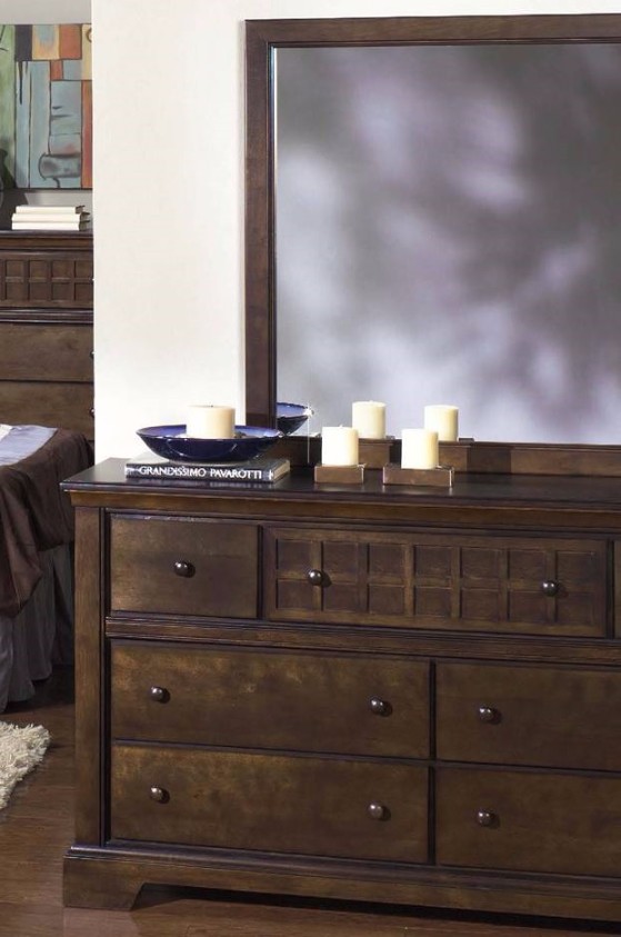 Progressive Furniture Drawer Dresser Mirror Walnut