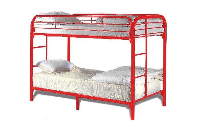 Dreammaker Twin Over Twin Bunk Bed, Red - Milton Green Stars 7540r
