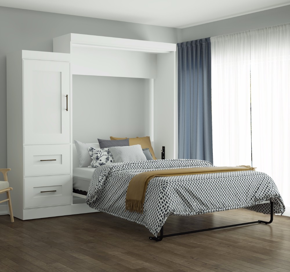 Bestar Furniture Queen Bed Drawer Storage