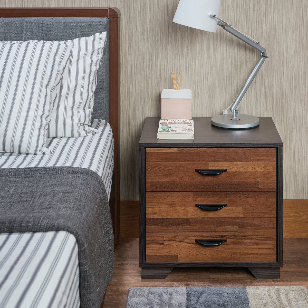 Picture of Eloy Nightstand in Walnut & Espresso - Acme Furniture 97340